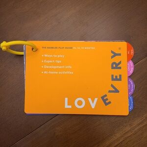 Lovevery Babler Play Guide - Orange Baby Activity Cards 13 14 15 Months
